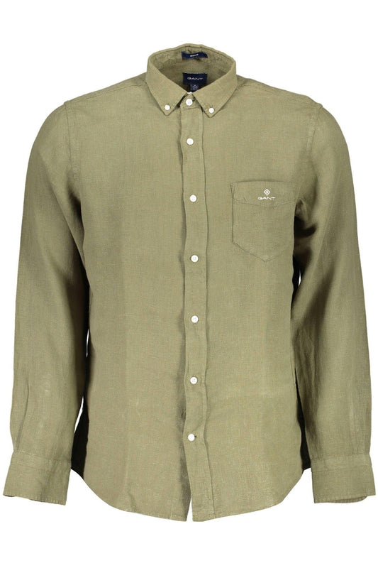 Gant Summer Green Linen Short Sleeve Shirt - PER.FASHION