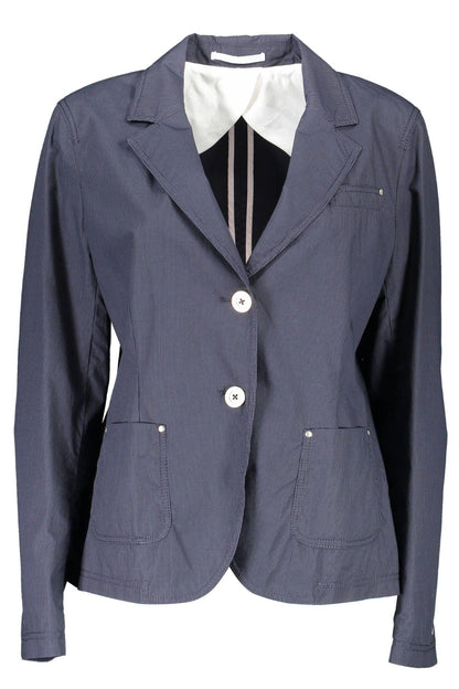 Gant Timeless Blue Cotton Jacket with Classic Appeal - PER.FASHION