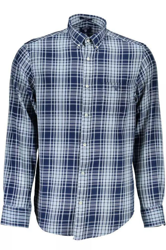 Gant Classic Blue Cotton Long Sleeve Shirt - PER.FASHION