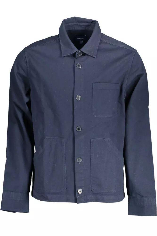 Gant Elegant Long-Sleeved Blue Cotton Shirt - PER.FASHION