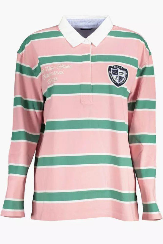 Gant Elegant Long-Sleeve Pink Polo with Contrasting Details - PER.FASHION