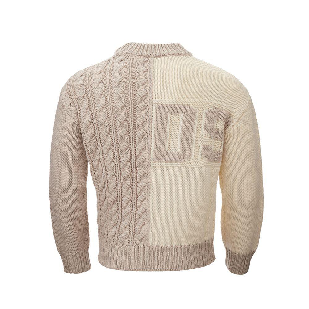 GCDS Chic Beige Wool Sweater for the Stylish Man - PER.FASHION