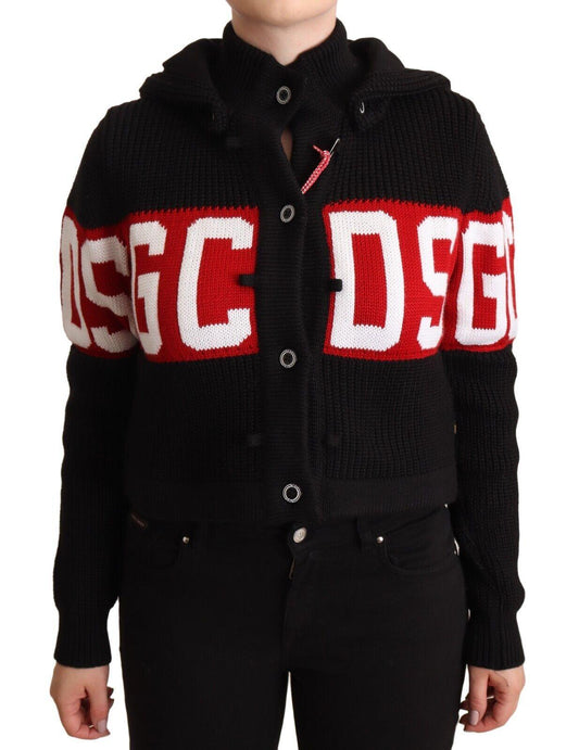 GCDS Chic Black Cashmere Cardigan Jacket - PER.FASHION