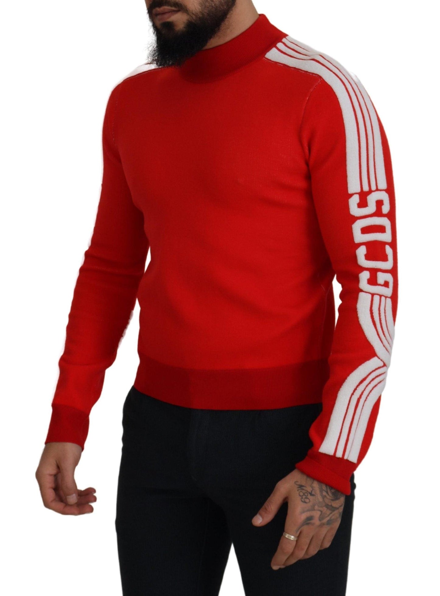 GCDS Elegant Red Pullover Sweater for Men - PER.FASHION