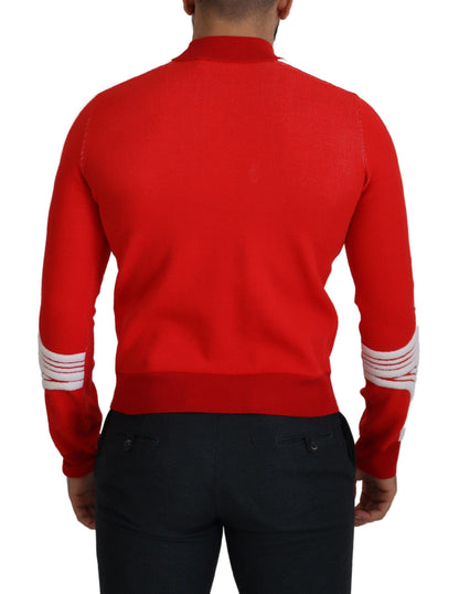 GCDS Elegant Red Pullover Sweater for Men - PER.FASHION