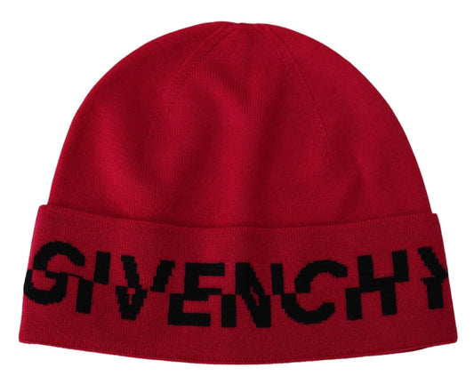 Givenchy Elegant Wool Beanie with Signature Contrast Logo - PER.FASHION