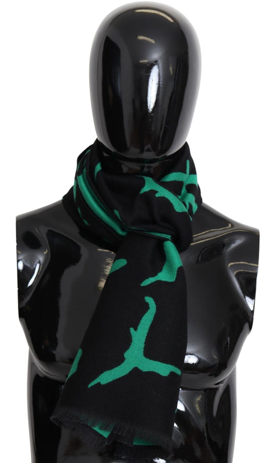 Givenchy Elegant Wool Silk Black Unisex Scarf - PER.FASHION