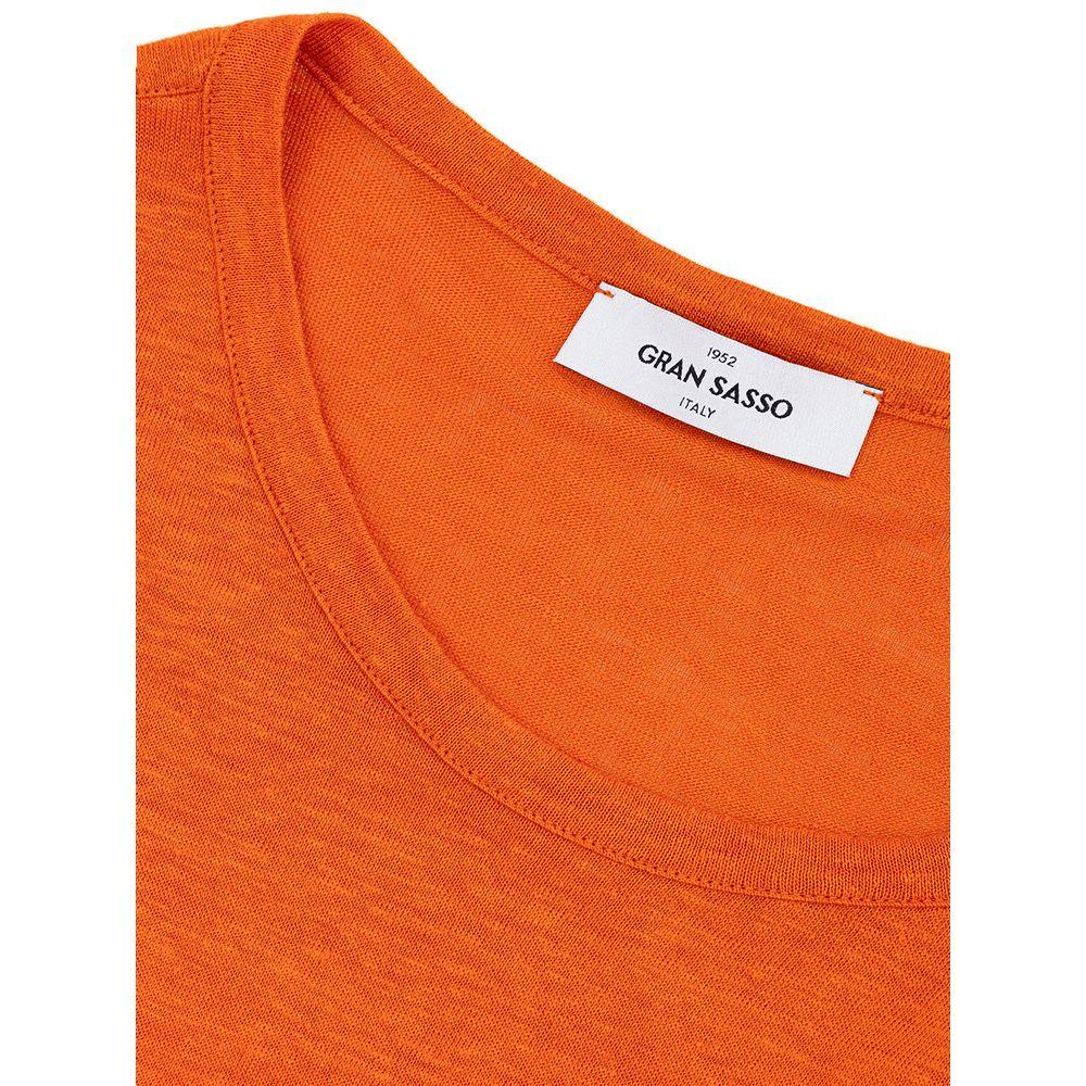 Gran Sasso Elegant Linen T-Shirt in Vibrant Orange - PER.FASHION