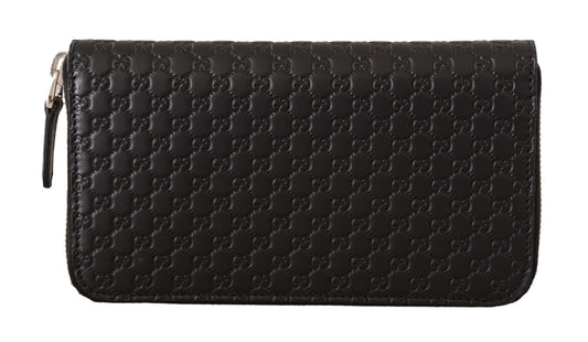 Gucci Elegant Black Leather Zip-Around Wallet - PER.FASHION