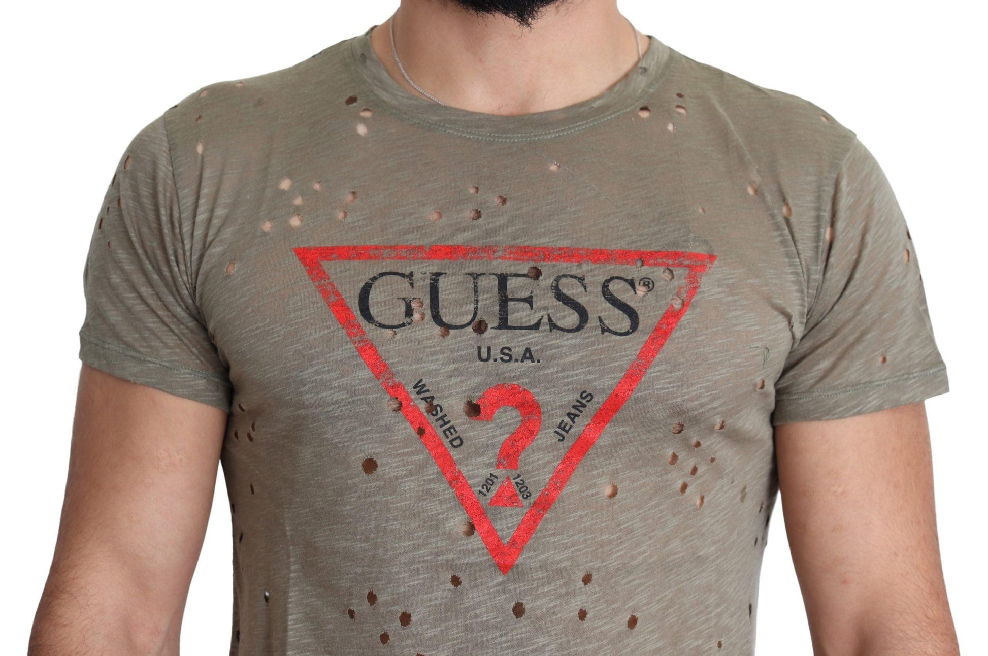 Guess Chic Brown Cotton Stretch Tee - PER.FASHION