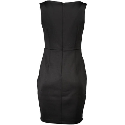 Guess Jeans Chic Black Contrast Detail Dress with Wide Neckline - PER.FASHION
