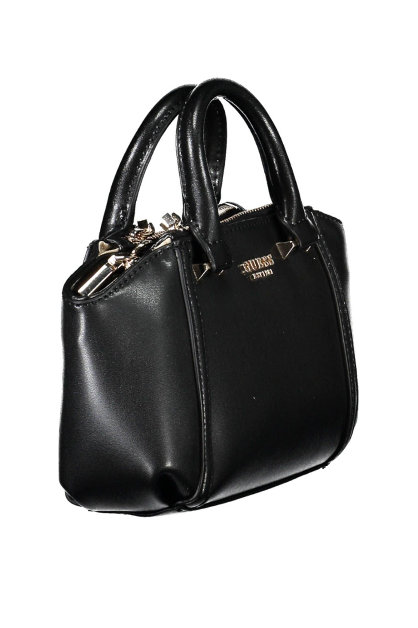 Guess Jeans Chic Black Contrasting Detail Tote Bag - PER.FASHION