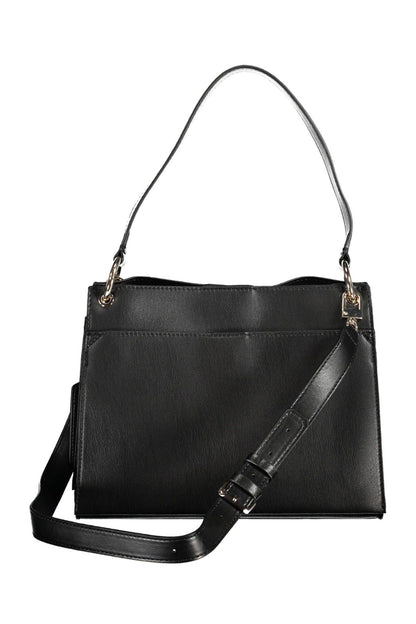 Guess Jeans Chic Black Shoulder Bag with Contrasting Details - PER.FASHION