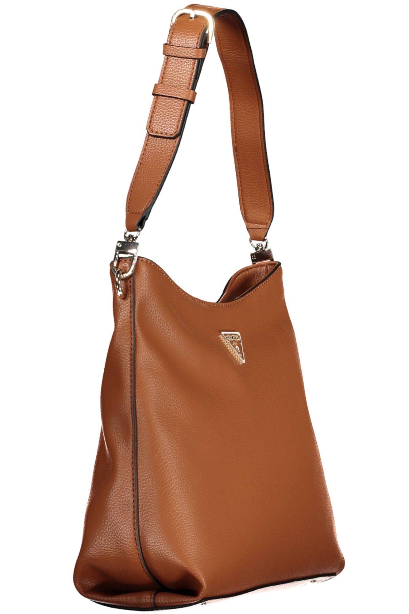 Guess Jeans Chic Brown Shoulder Bag with Logo Detail - PER.FASHION