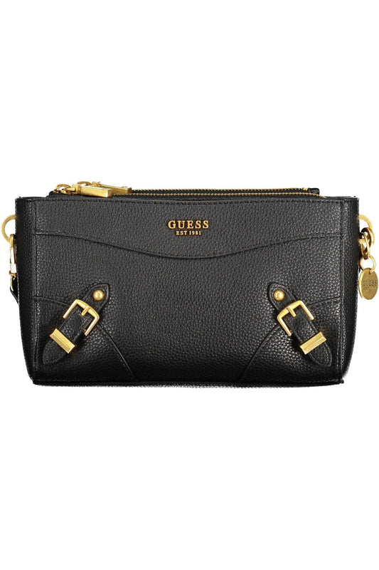 Guess Jeans Chic Contrasting Black Polyurethane Handbag - PER.FASHION