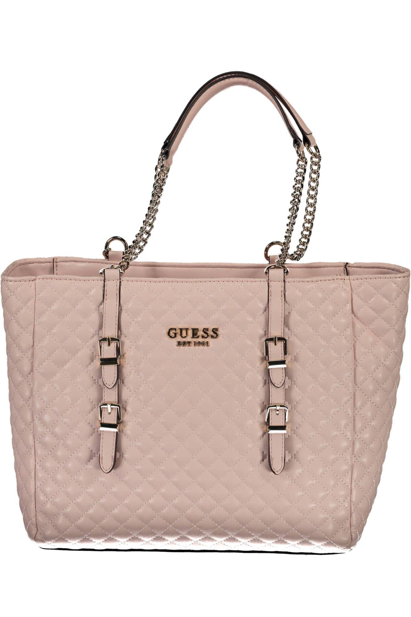 Guess Jeans Chic Pink Chain-Handle Shoulder Bag - PER.FASHION