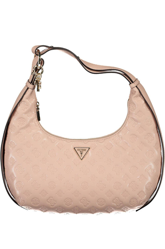 Guess Jeans Chic Pink Contrasting Details Shoulder Bag - PER.FASHION