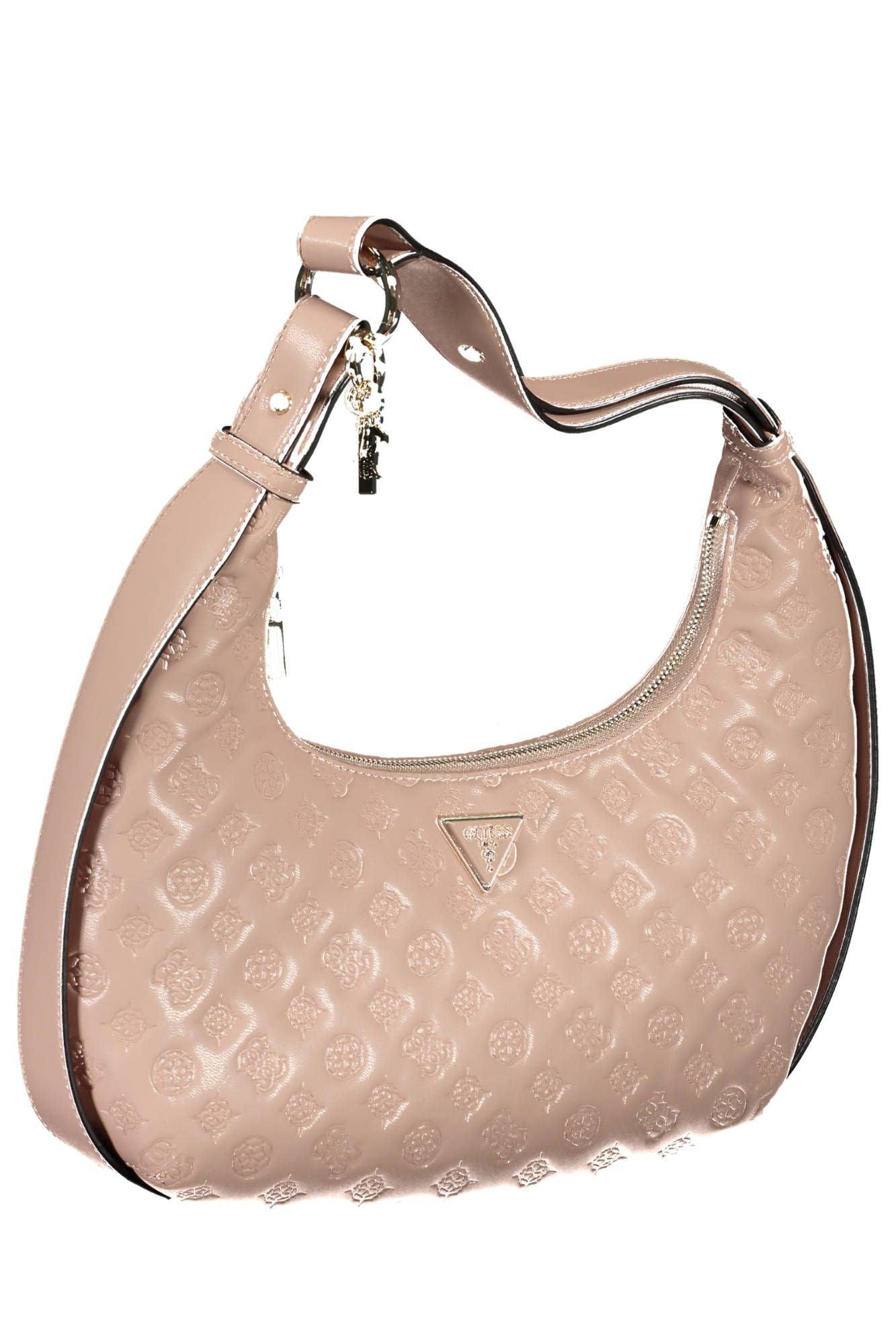 Guess Jeans Chic Pink Contrasting Details Shoulder Bag - PER.FASHION