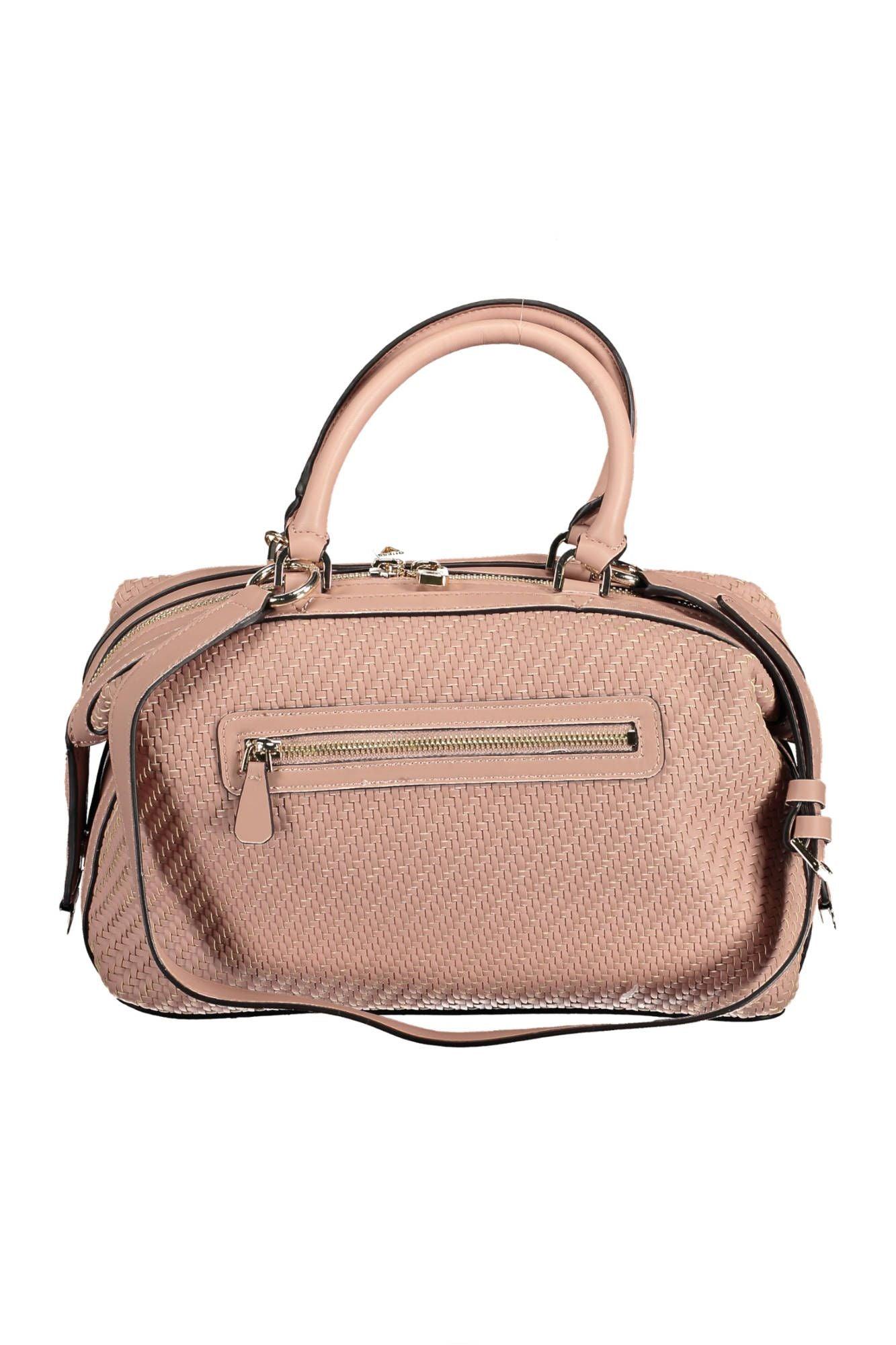 Guess Jeans Chic Pink Satchel with Contrasting Details - PER.FASHION