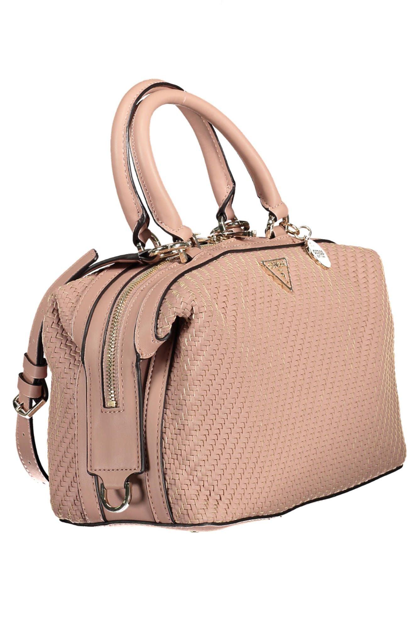 Guess Jeans Chic Pink Satchel with Contrasting Details - PER.FASHION