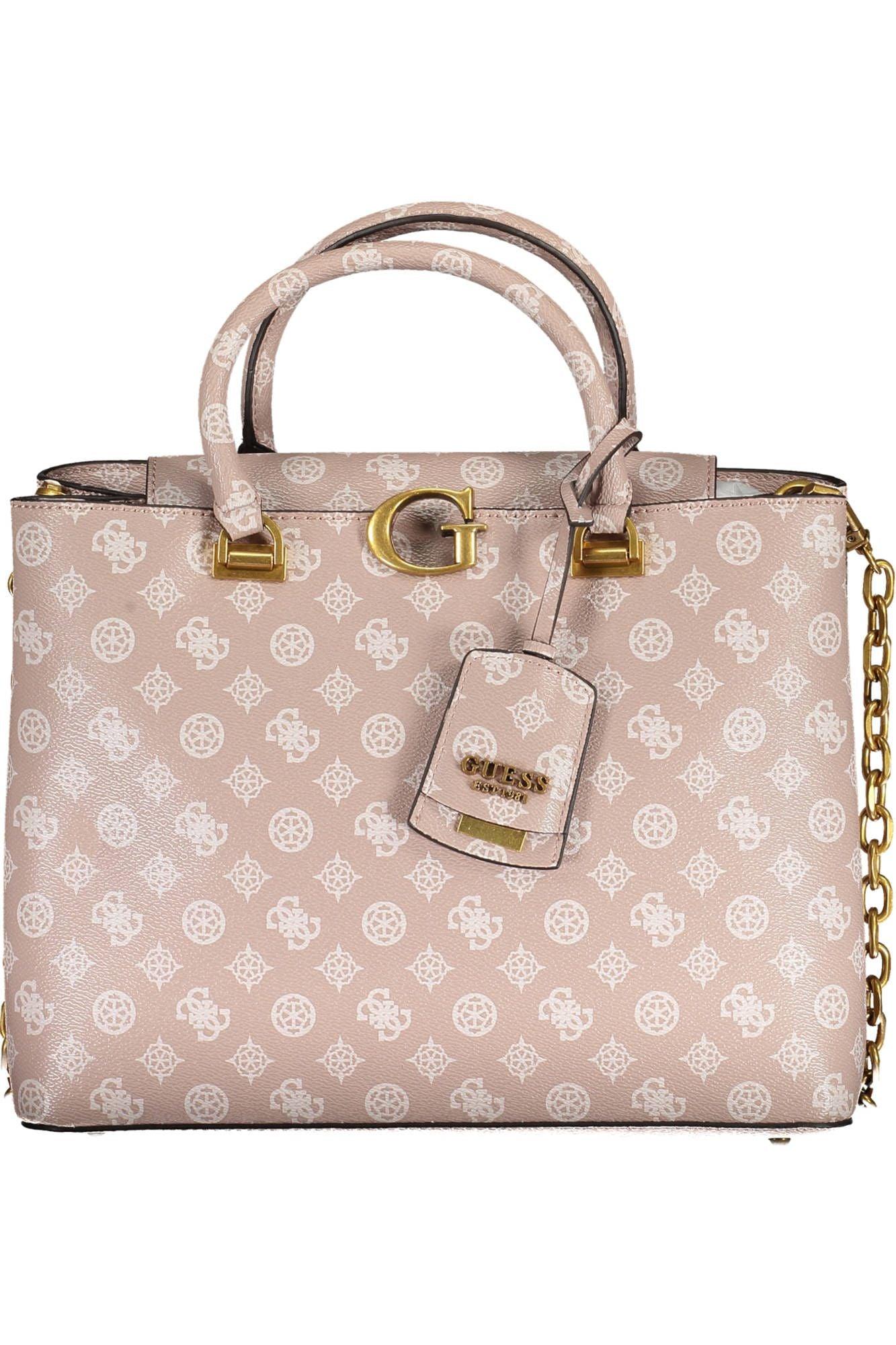 Guess Jeans Chic Pink Two-Handle Guess Handbag with Chain Strap - PER.FASHION