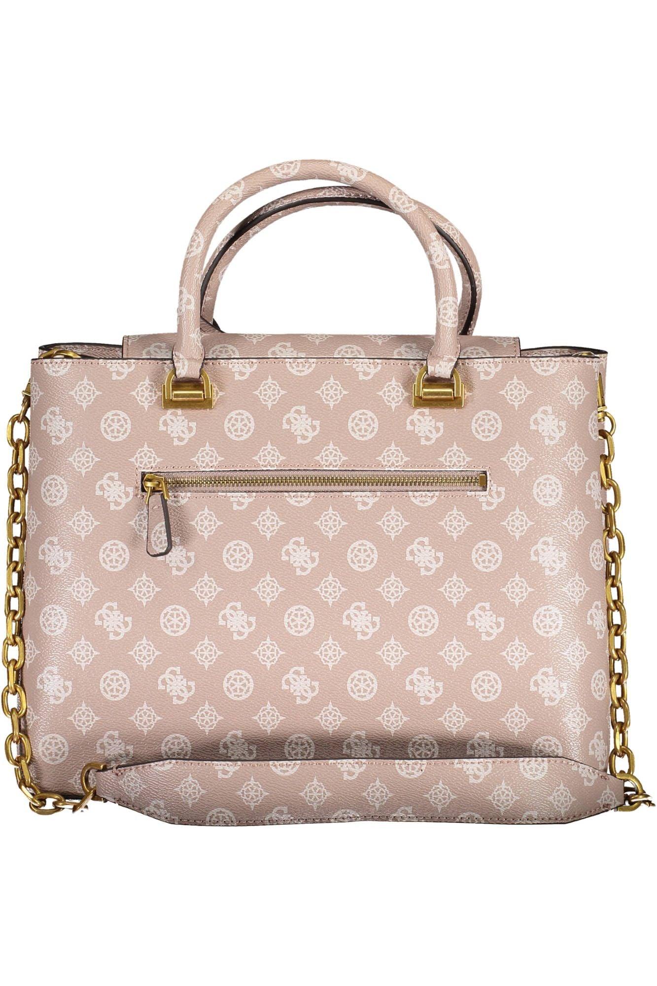 Guess Jeans Chic Pink Two-Handle Guess Handbag with Chain Strap - PER.FASHION