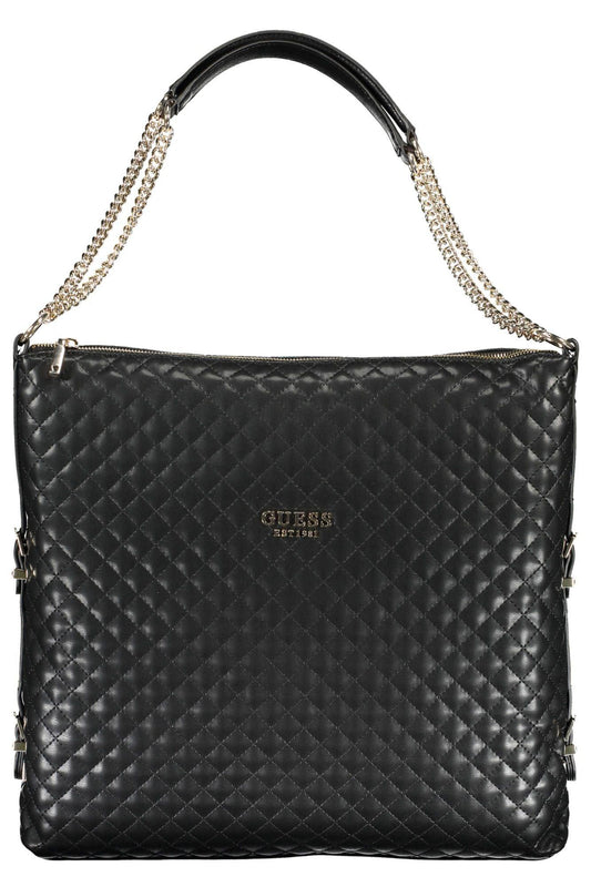 Guess Jeans Chic Two-Chain Black Shoulder Bag - PER.FASHION