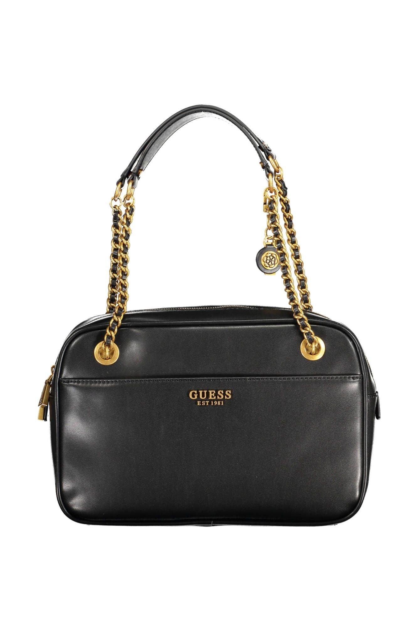 Guess Jeans Elegant Black Chain Shoulder Bag - PER.FASHION