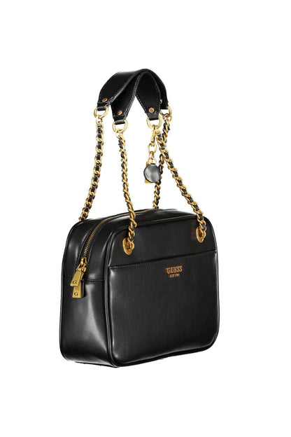 Guess Jeans Elegant Black Chain Shoulder Bag - PER.FASHION