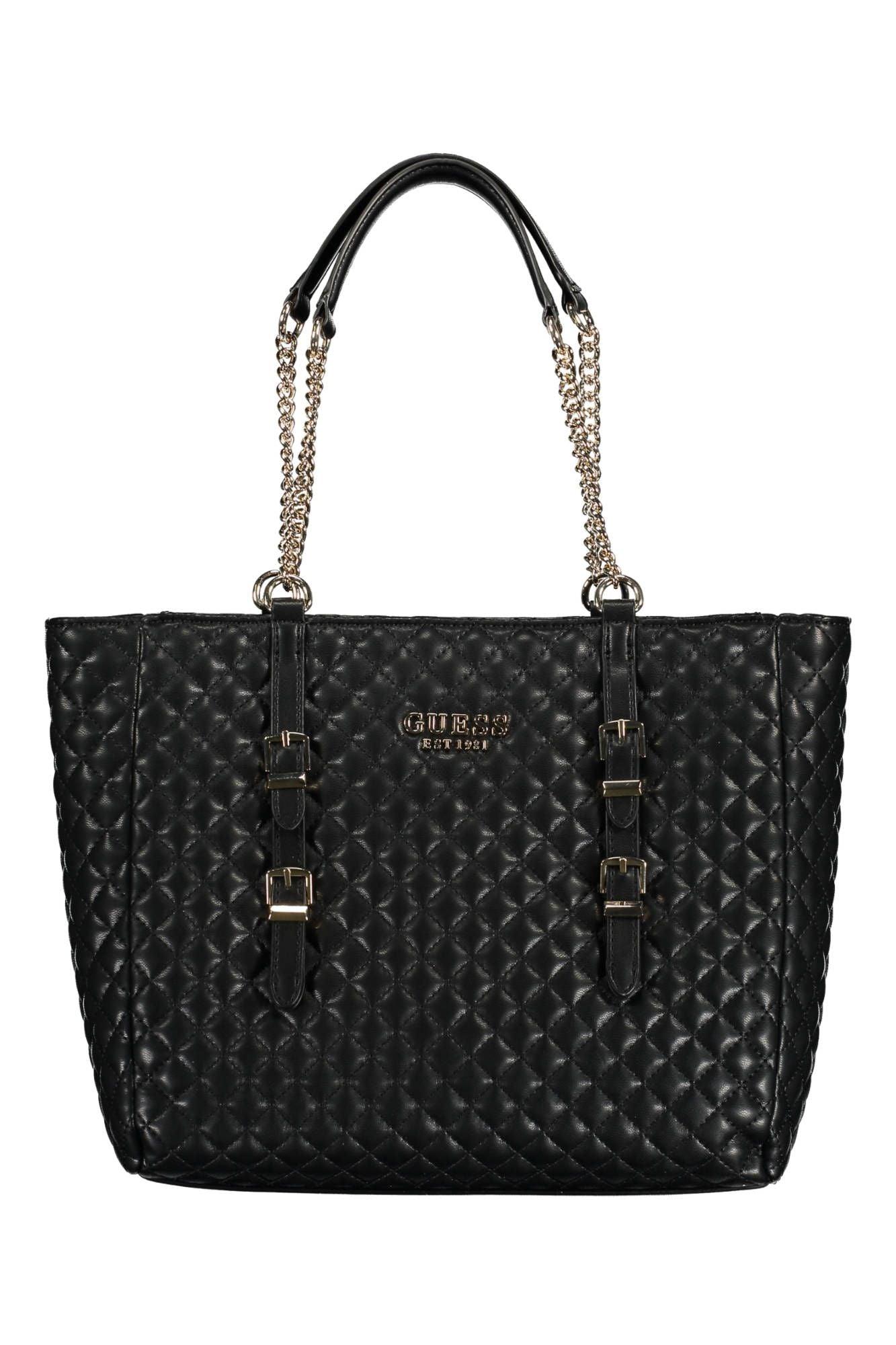 Guess Jeans Elegant Black Chain Shoulder Handbag - PER.FASHION