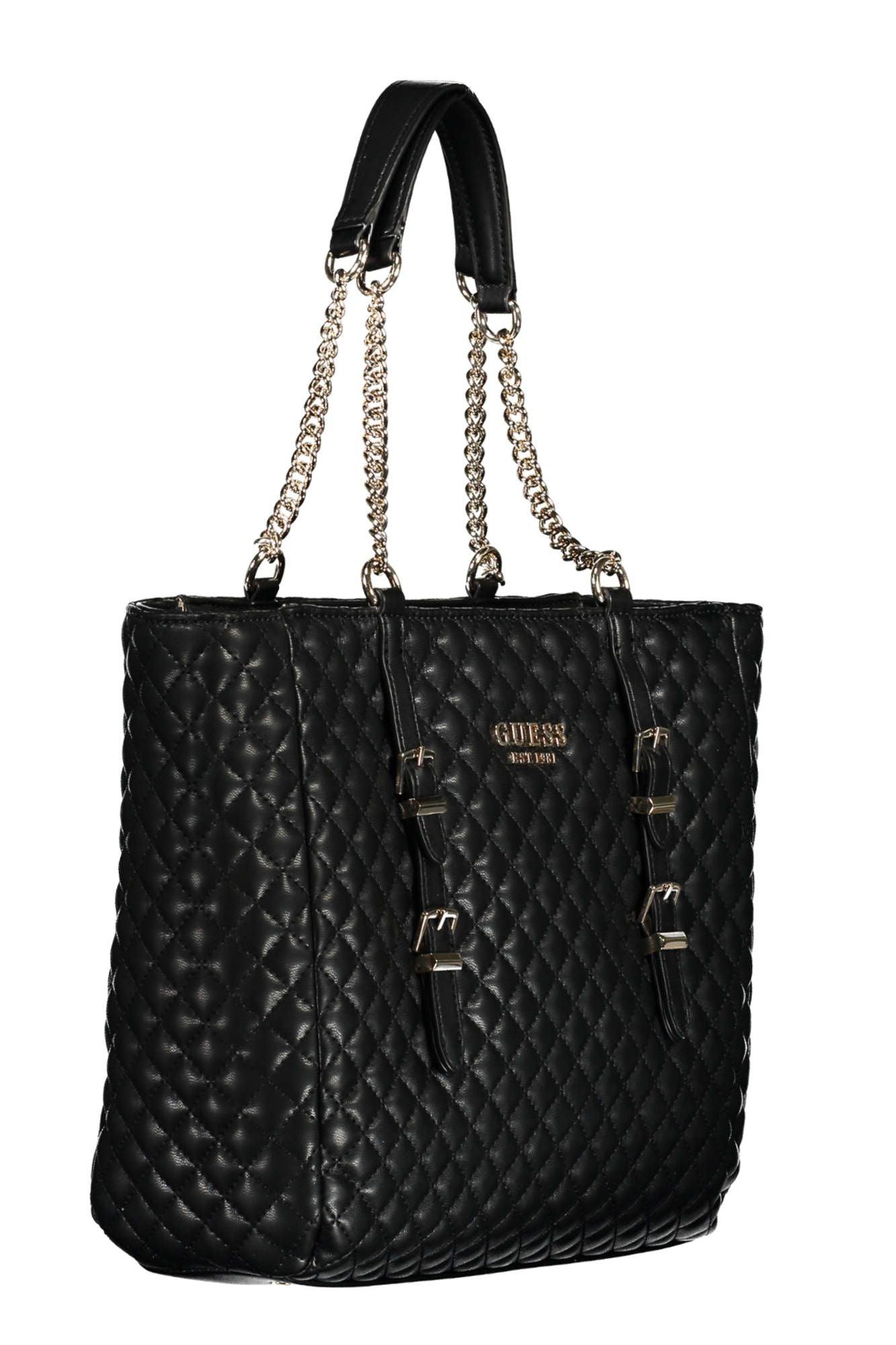 Guess Jeans Elegant Black Chain Shoulder Handbag - PER.FASHION