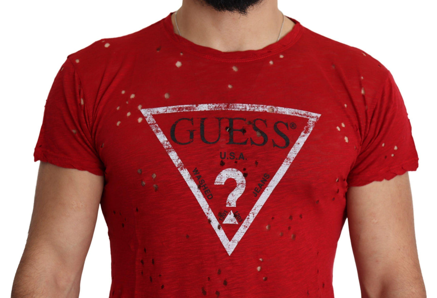 Guess Radiant Red Cotton Stretch T-Shirt - PER.FASHION