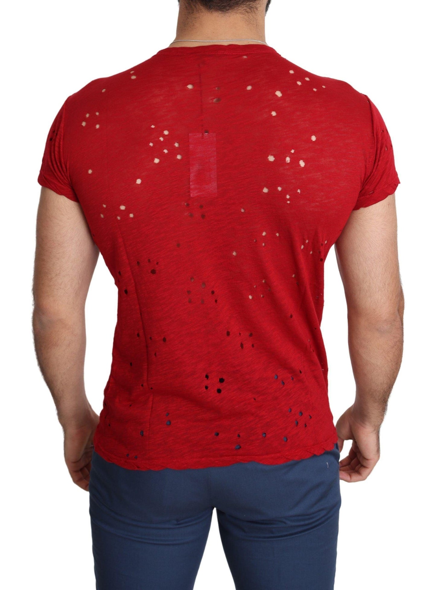 Guess Radiant Red Cotton Tee Perfect For Everyday Style - PER.FASHION