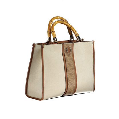 Guess Jeans Beige Cotton Handbag - PER.FASHION