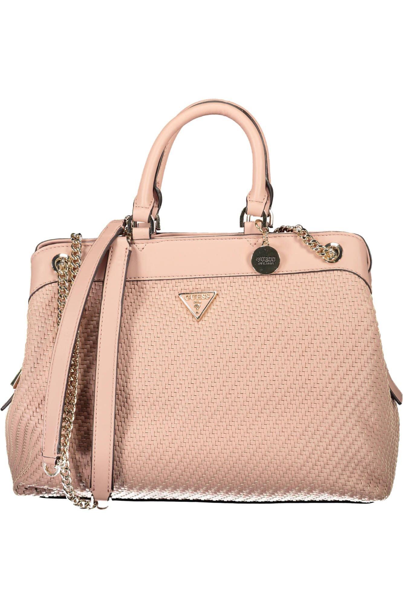 Guess Jeans Chic Pink Chain-Handle Shoulder Bag - PER.FASHION