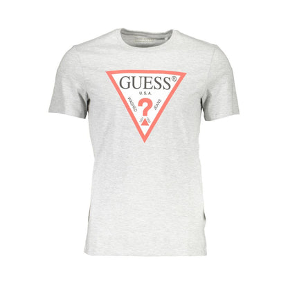 Guess Jeans Chic Gray Slim Fit Logo Tee