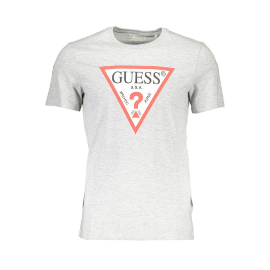 Guess Jeans Chic Gray Slim Fit Logo Tee