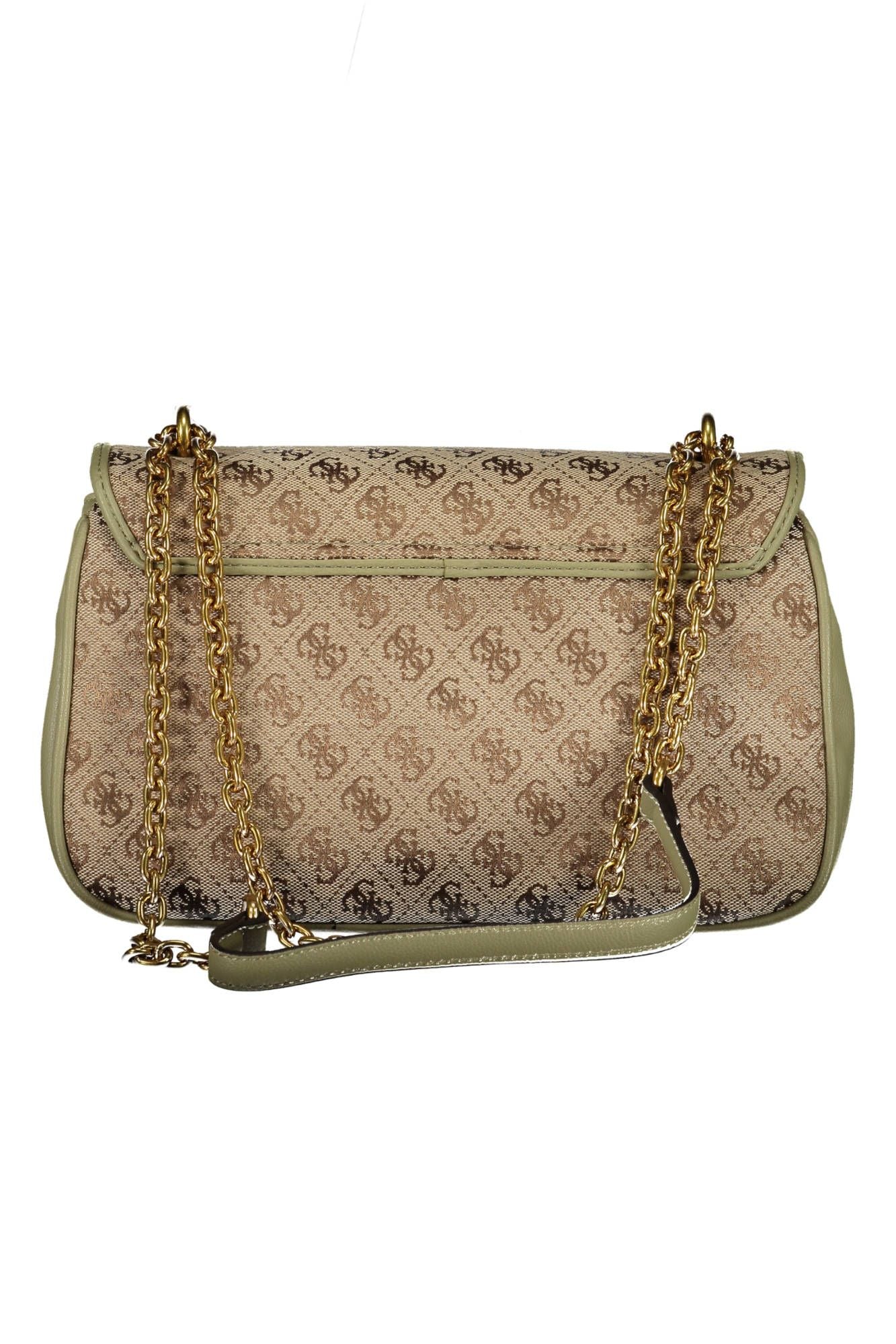 Borsa a tracolla Guess Jeans Chic verde con finiture a catena