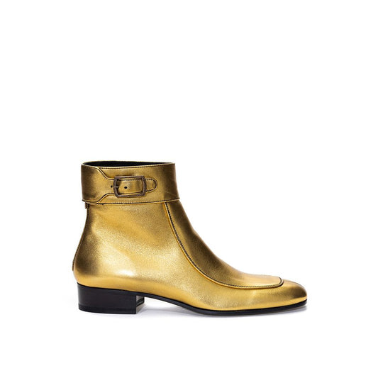 Saint Laurent Gold Leather Boot - PER.FASHION