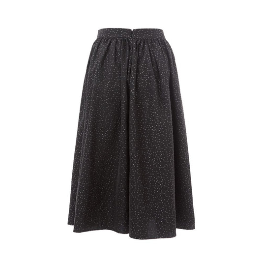 Lardini Elegant Black Polyethylene Midi Skirt - PER.FASHION