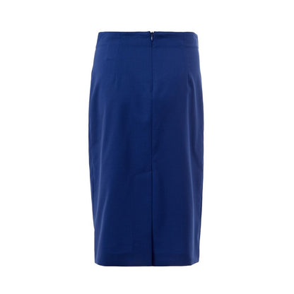 Lardini Elegant Blue Wool Skirt for Sophisticated Style