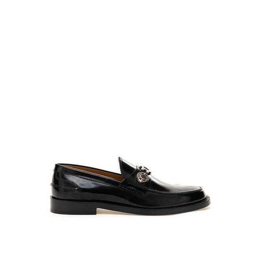 Burberry Elegant Leather Flat Shoes in Timeless Black - PER.FASHION