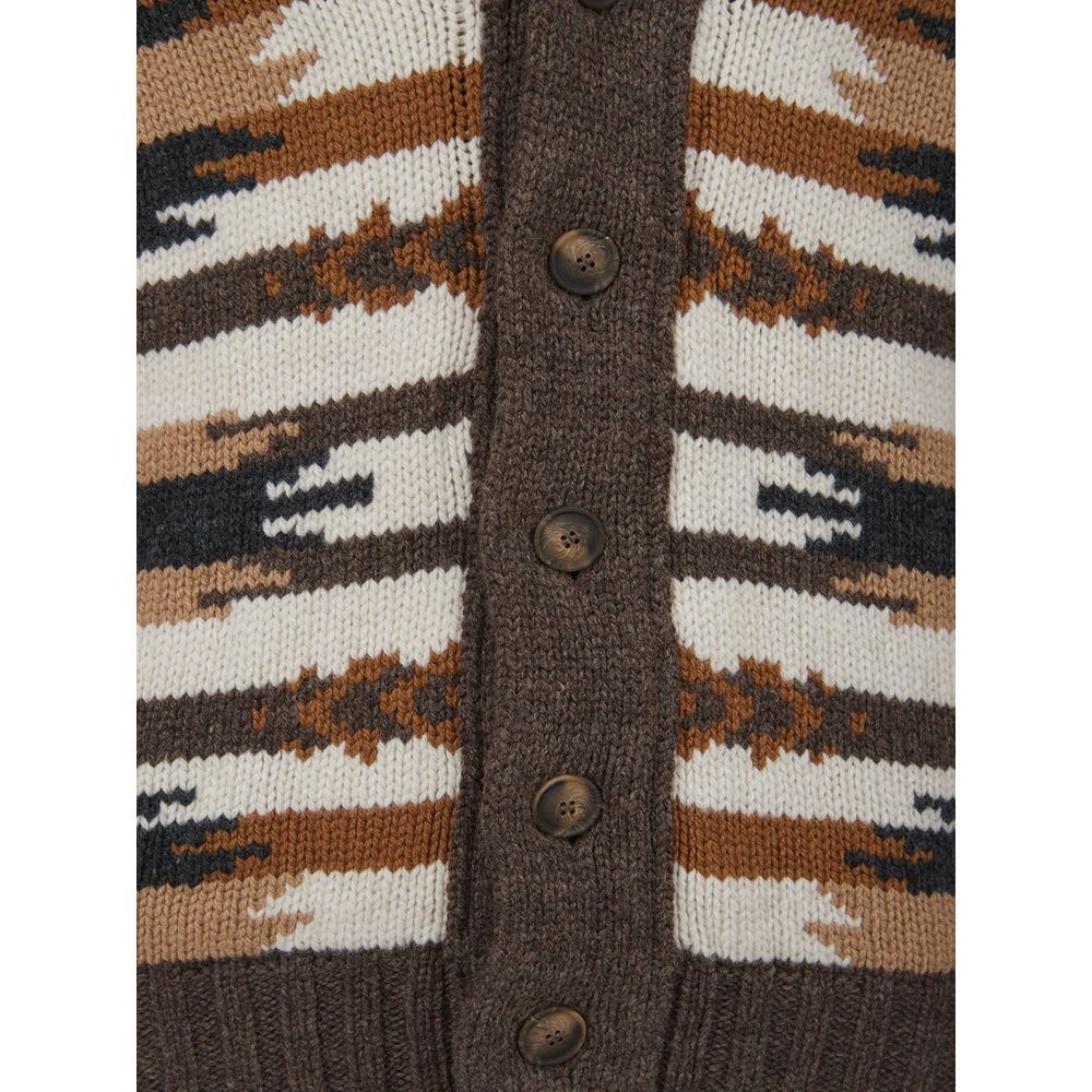 Cardigan Gran Sasso in lana multicolore per il gentiluomo moderno