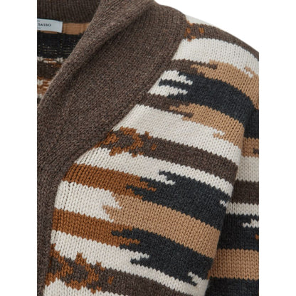 Cardigan Gran Sasso in lana multicolore per il gentiluomo moderno