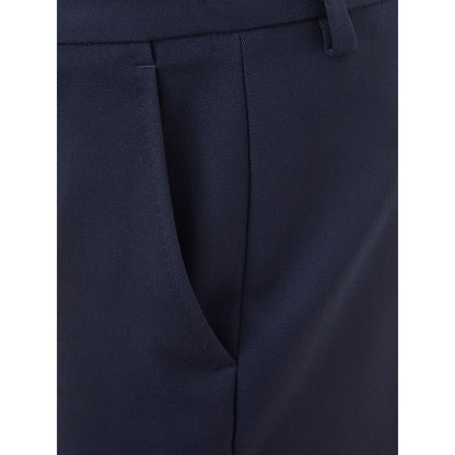Pantalone Elegante Lardini in Lana Blu da Donna