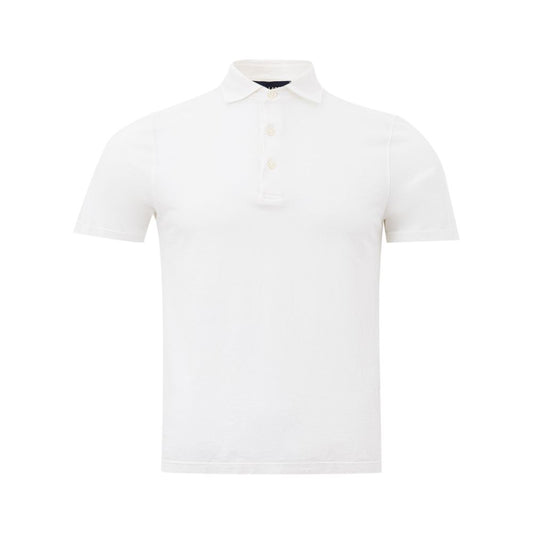 Elegant White Cotton Polo by Lardini