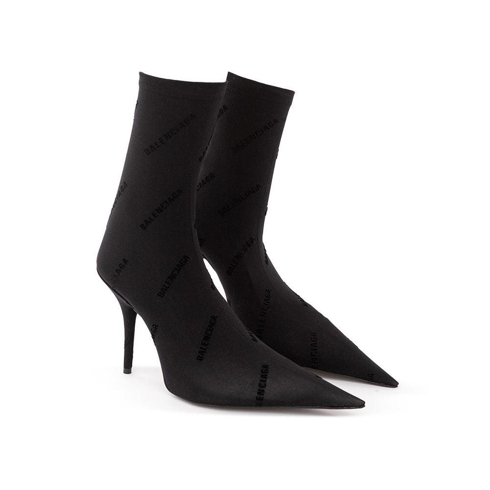 Balenciaga Elegant Black Spandex Statement Boots - PER.FASHION