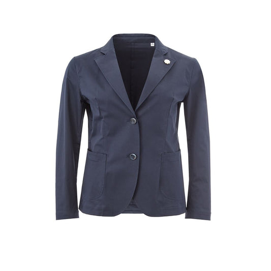 Элегантная хлопковая синяя куртка Lardini для стильных женщин