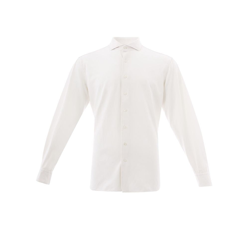 Camicia Lardini Elegante da Uomo in Cotone Bianco