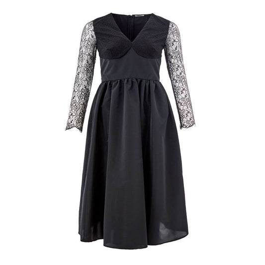 Lardini Elegant Black Polyester Dress - PER.FASHION